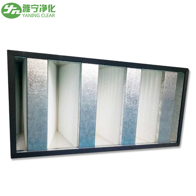 Filtre galvanisé de banque filtre/V HEPA de Mini Pleat HEPA de cadre pour la pièce propre