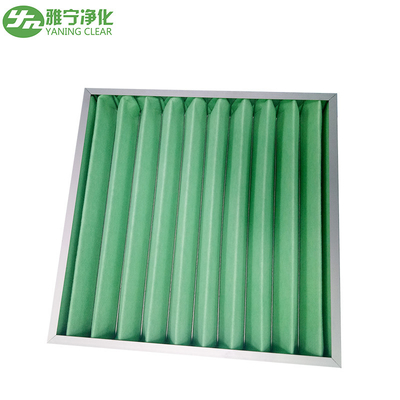 La fibre synthétique G4 matériel a plissé le cadre en aluminium du filtre 595x595x46mm de panneau