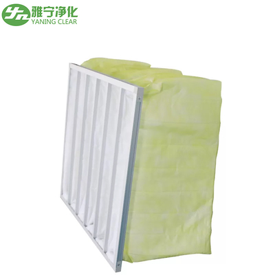 Vue galvanisée de feuille de volume de l'air du ³ /h du sac M6-M9 3200m de filtre à air de poche de polyester de système de la CAHT