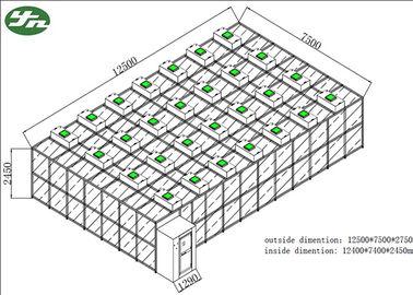 Mouvement 1000 commode de construction modulaire de pièce propre de pharmacie de la classe SUS304