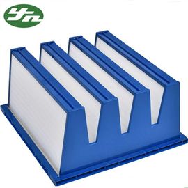 HVAC AHU System Sub - Hepa Air Filter W Type With Blue Plastic Frame