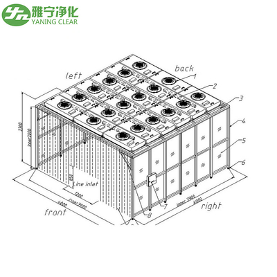 Système modulaire FFU ISO 5 Clean Booth avec rideau antistatique avec filtre HEPA