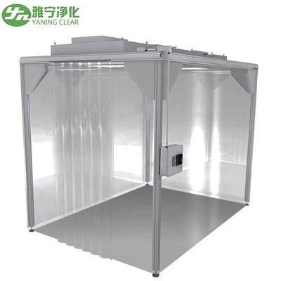 YANING GMP Module sans poussière à flux d'air laminaire, cabine propre portable à parois souples, salle blanche