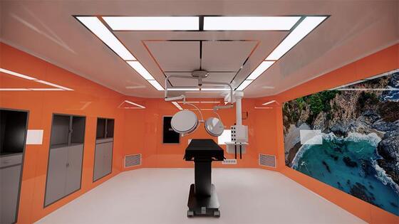 Panneau mural de salle d'opération avec revêtement anticorrosion et antibactérien, avec lavabo et conception imbriquée sans soudure résistante aux produits chimiques